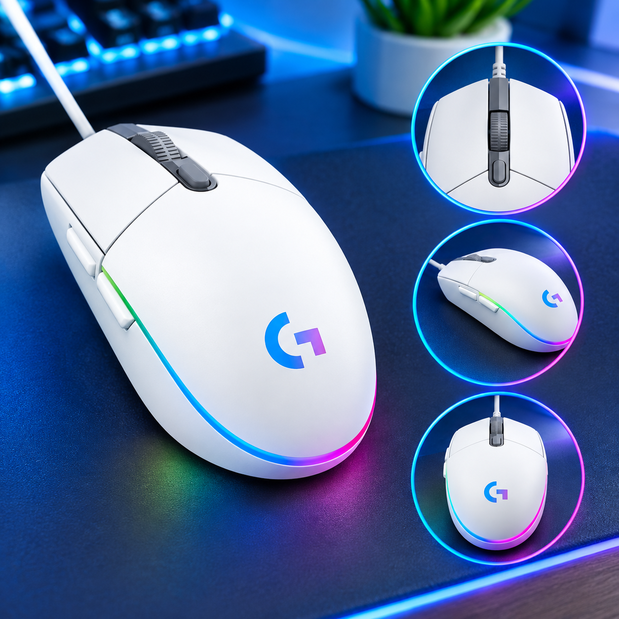 Mouse Gamer Logitech G G203 Blanco