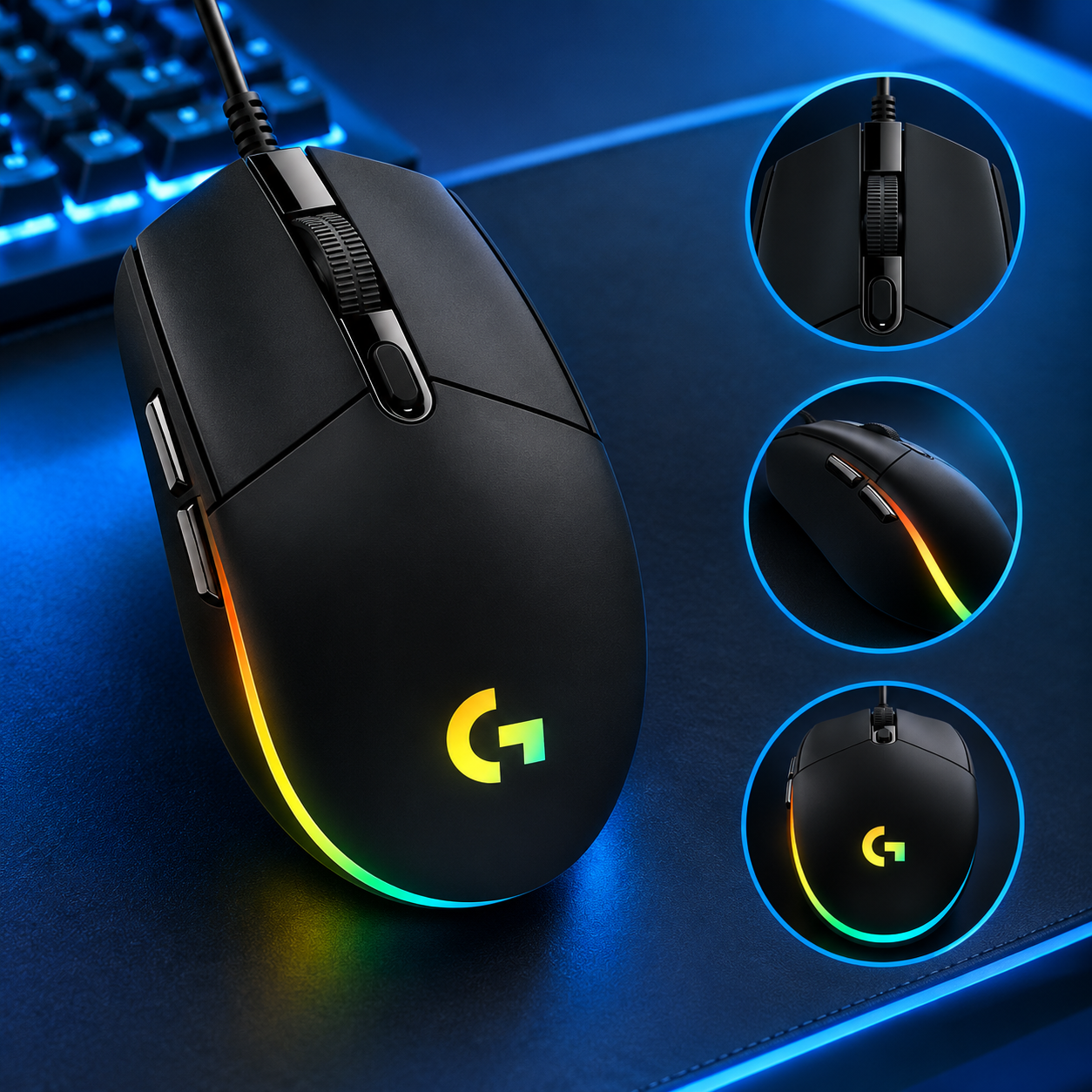 Mouse Gamer Logitech G G203 Negro